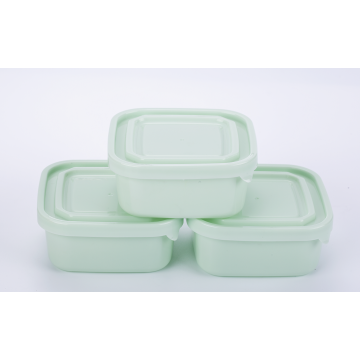 3PK square food container plastic lunch box 3pcs